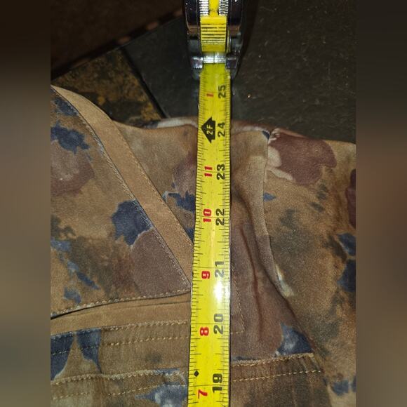 Vtg Velvet Floral Button Front Blazer Jacket Faux Suede Brown/Green Womens L USA - Picture 4 of 9